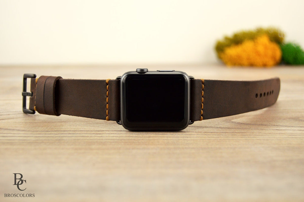 Antique Brown Apple Watch Leather Strap
