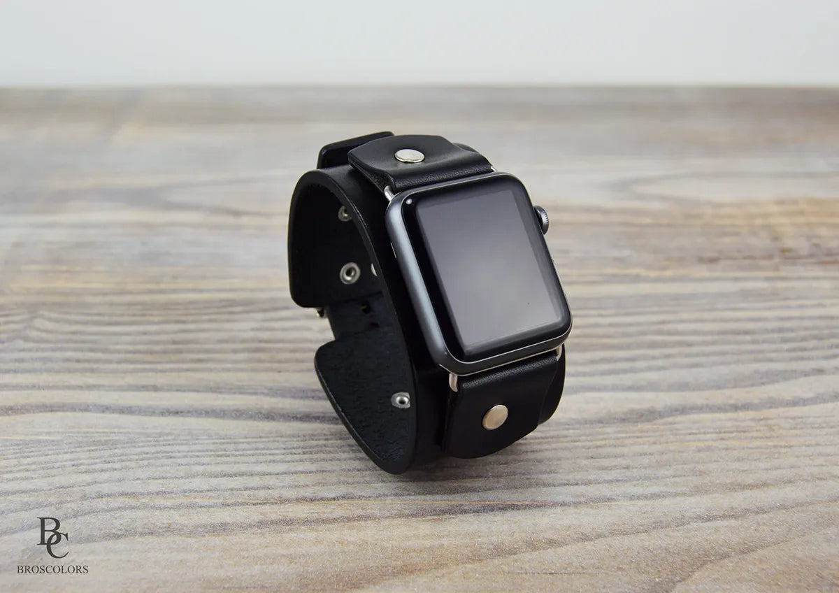 Apple Watch Leather Cuff Band - Apple Rock