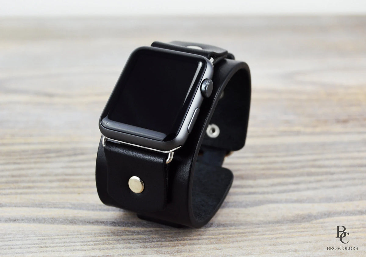 Apple Watch Leather Cuff Band - Apple Rock