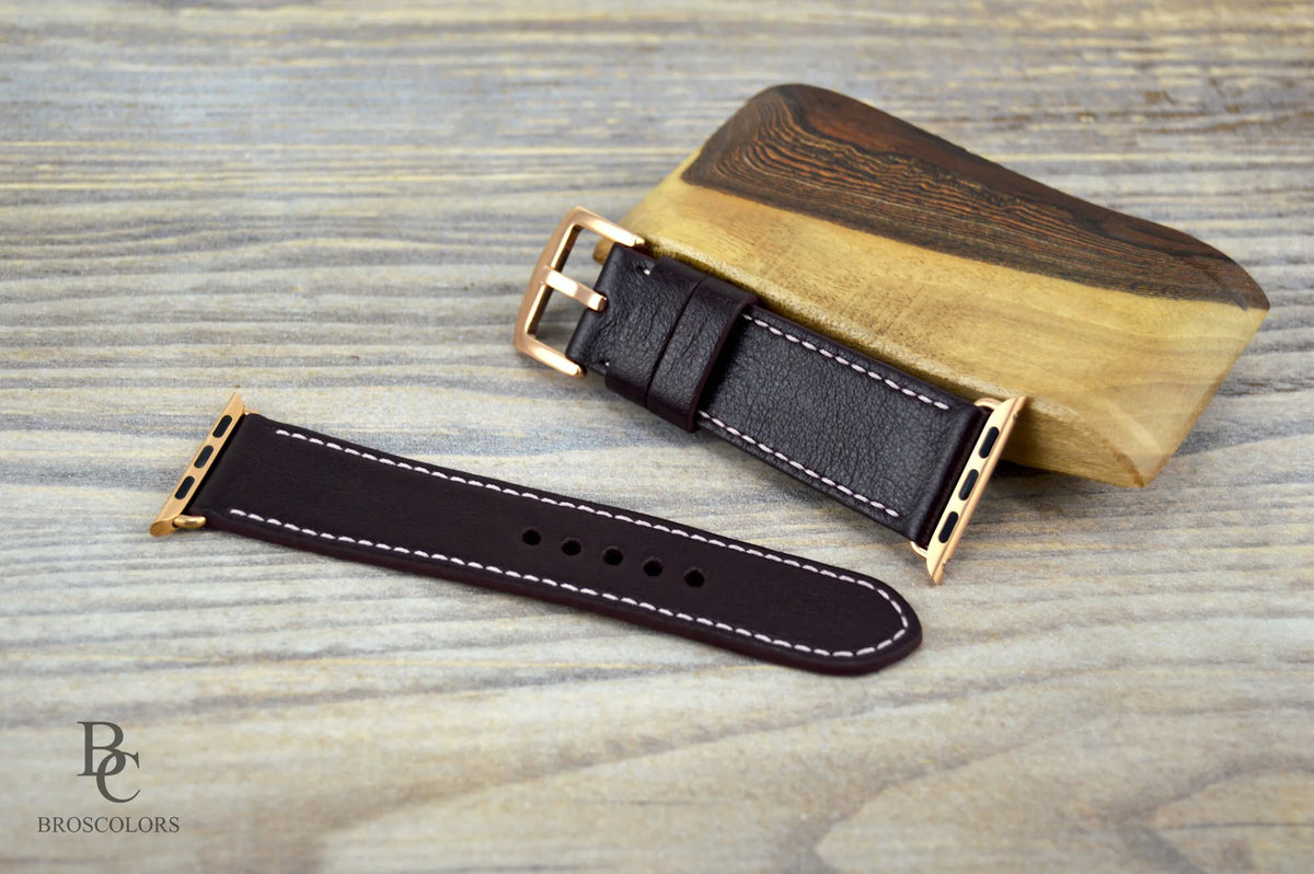 Classic Brown Leather Apple Watch Strap - Smart Elegant