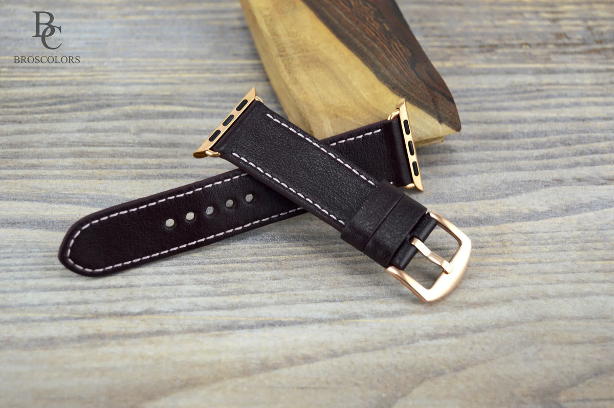 Classic Brown Leather Apple Watch Strap - Smart Elegant