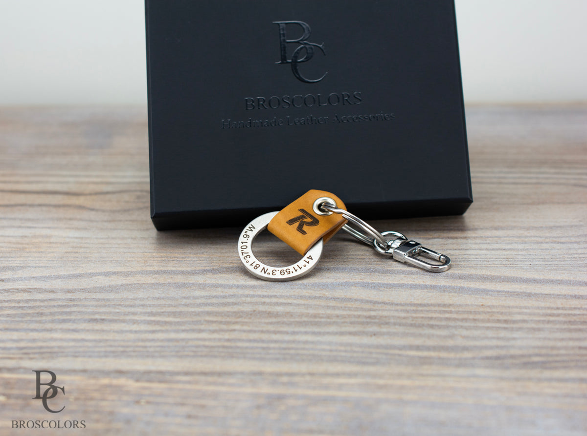 Leather & Steel Keychain