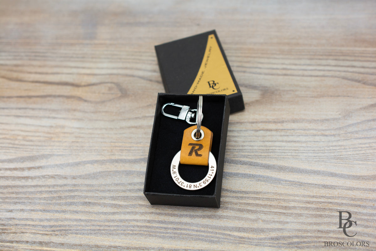 Leather & Steel Keychain