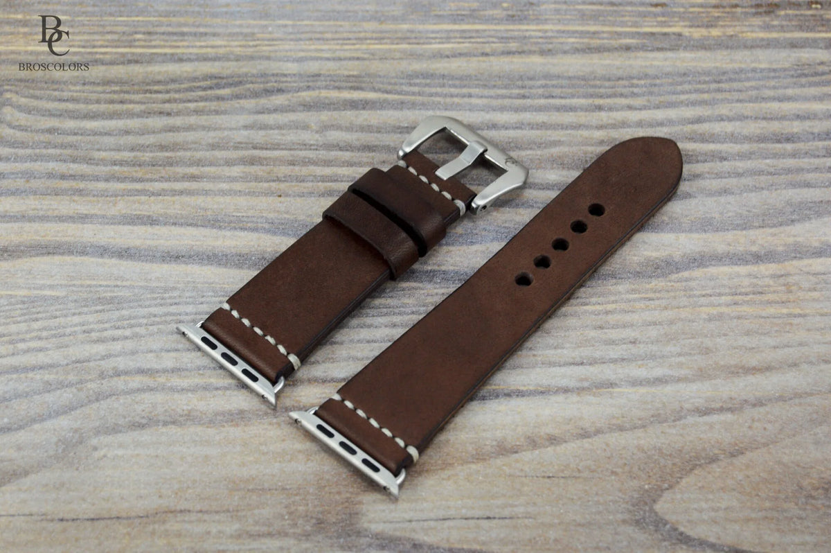 Dark Brown Leather Apple Watch Strap