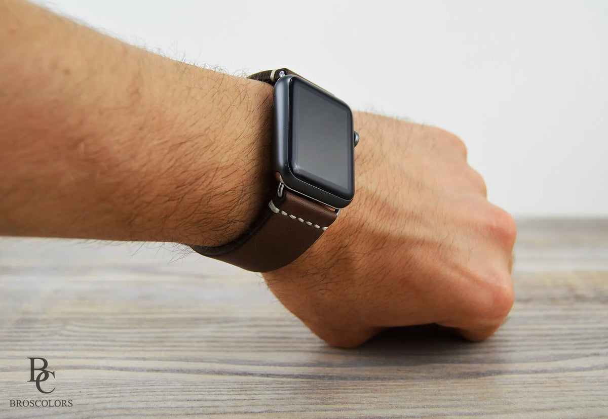 Dark Brown Leather Apple Watch Strap