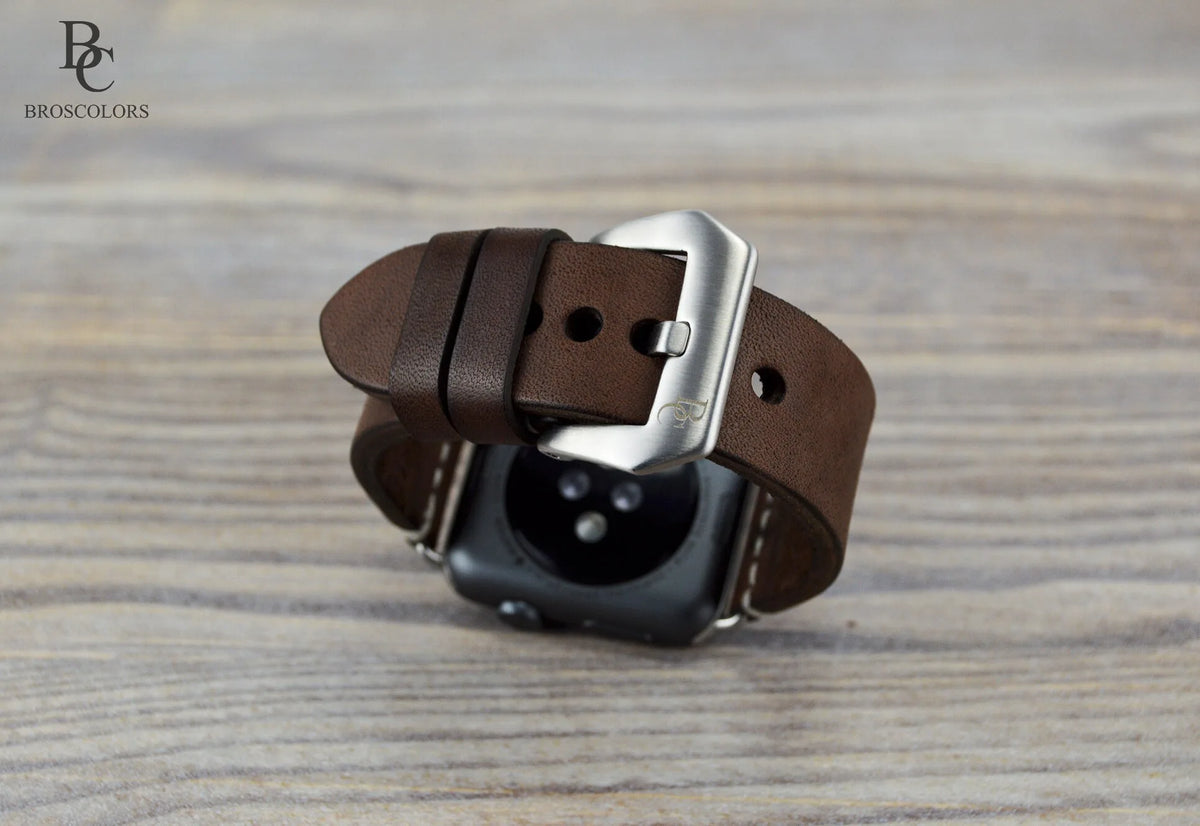 Dark Brown Leather Apple Watch Strap