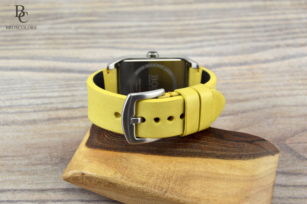 Mustard Yellow Leather Watch Strap