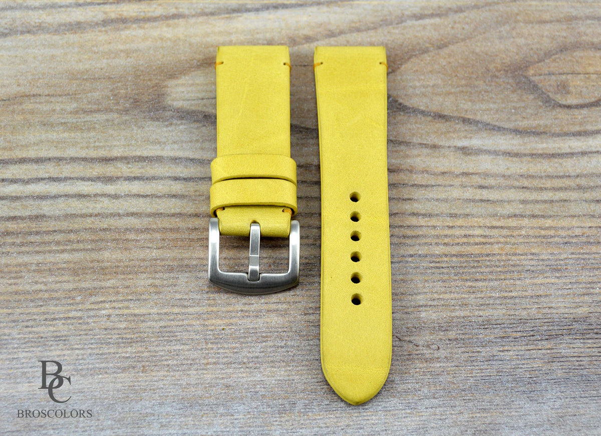 Mustard Yellow Leather Watch Strap