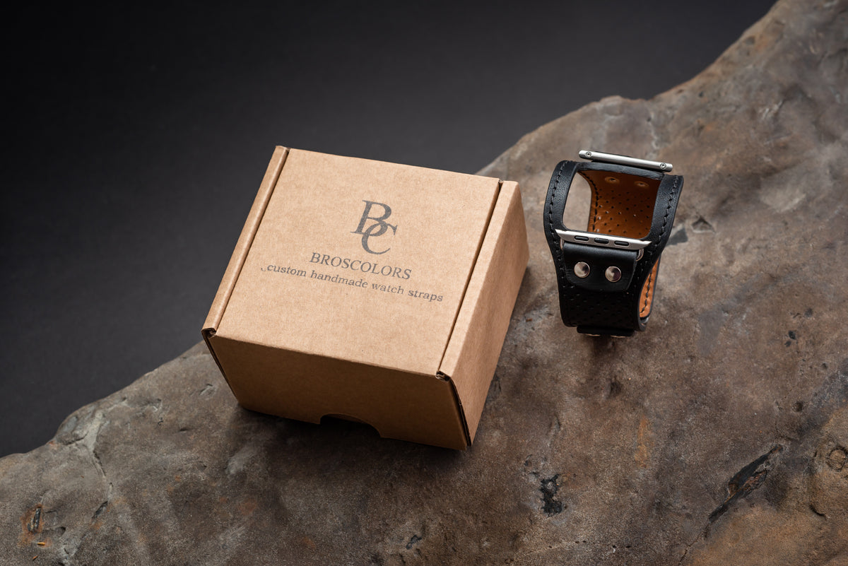 Bordeaux Apple Watch Leather Cuff Band