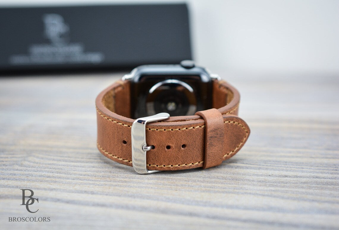 Apple Watch Leather Watch Strap - Cognac Brown