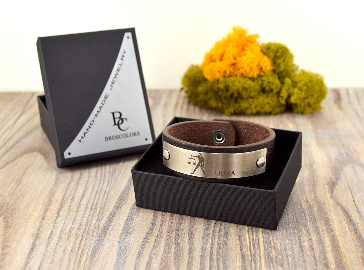 Zodiac Leather Bracelet, Men's Zodiac bracelet, Women's zodiac bracelets