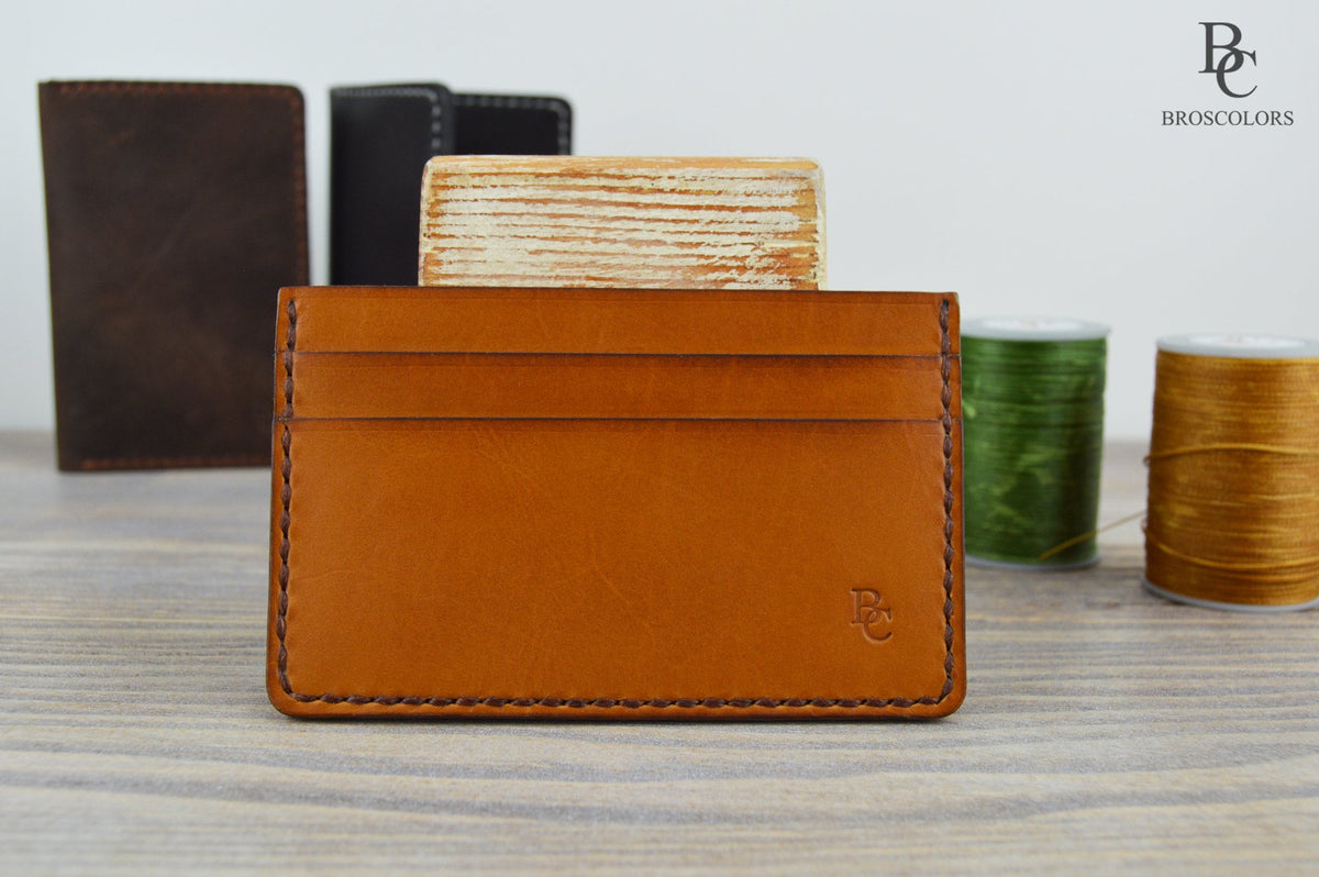 Cognac Leather Slim Card Holder