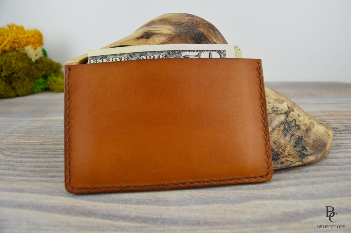 Cognac Leather Slim Card Holder