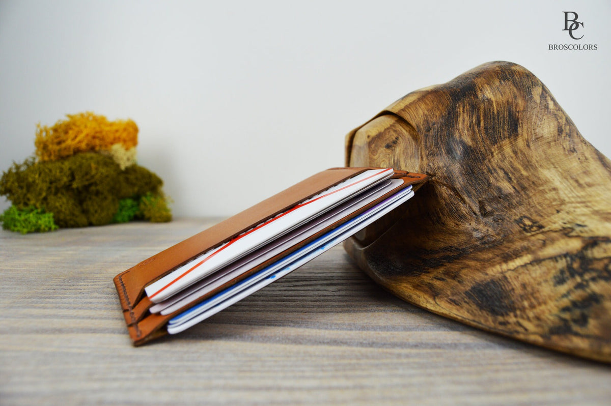 Cognac Leather Slim Card Holder