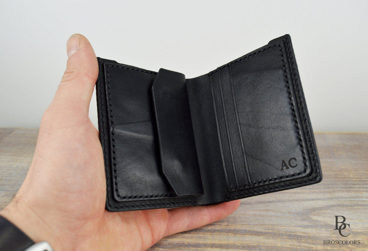 Minimalist Leather Wallet, Red Leather Wallet, Customized Leather Wallet, Mens Wallet, Unisex wallet, Hand-Stitched Wallet, Hand Made Wallet