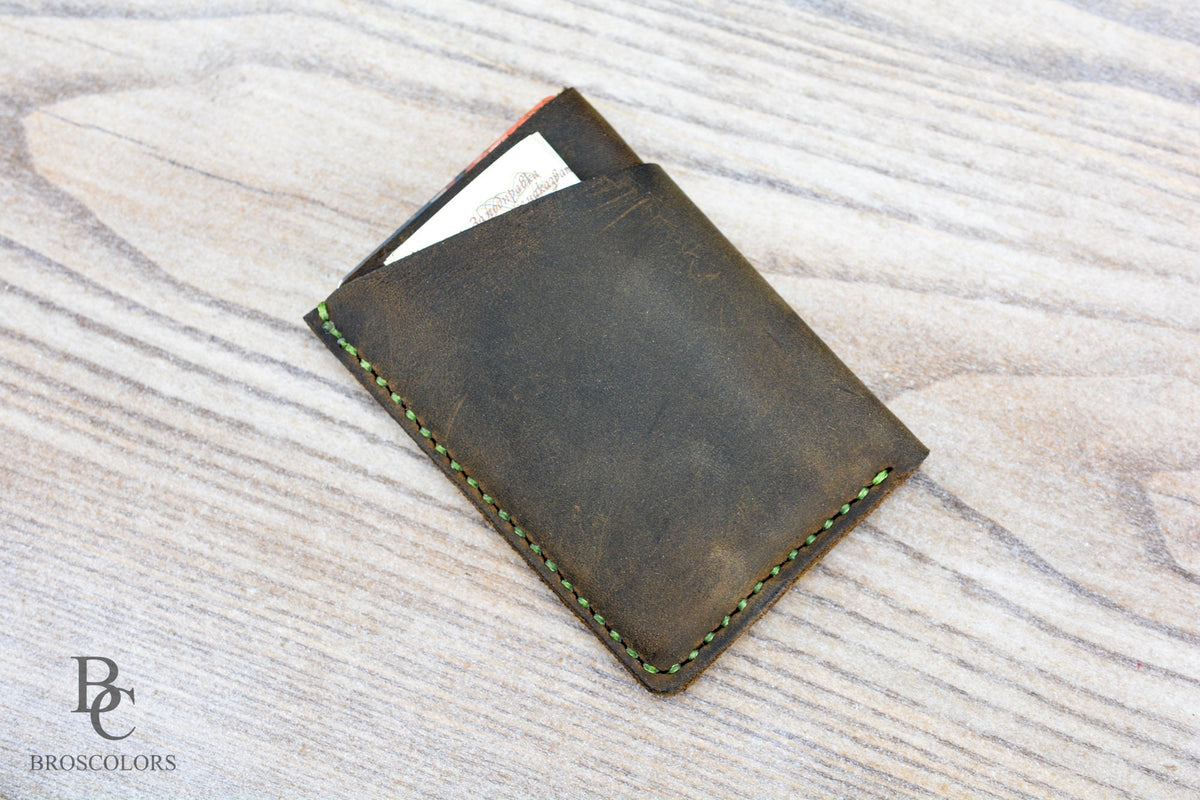 Handmade Front pocket wallet - Slim card holder wallet