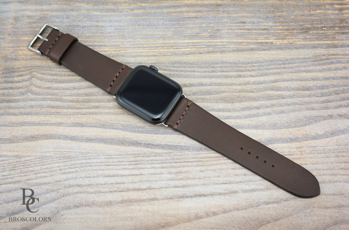 Apple Leather Watch Strap - Chocolate Brown
