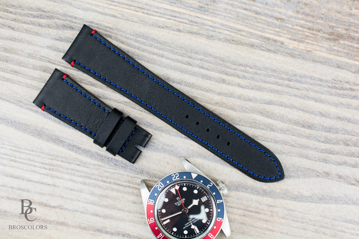 Tudor Black Bay GMT Leather Strap - Black Leather