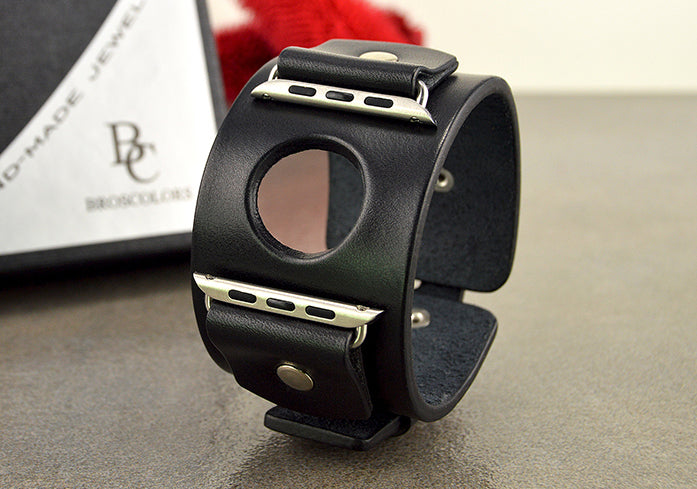 Apple Watch Leather Cuff Band - Apple Rock