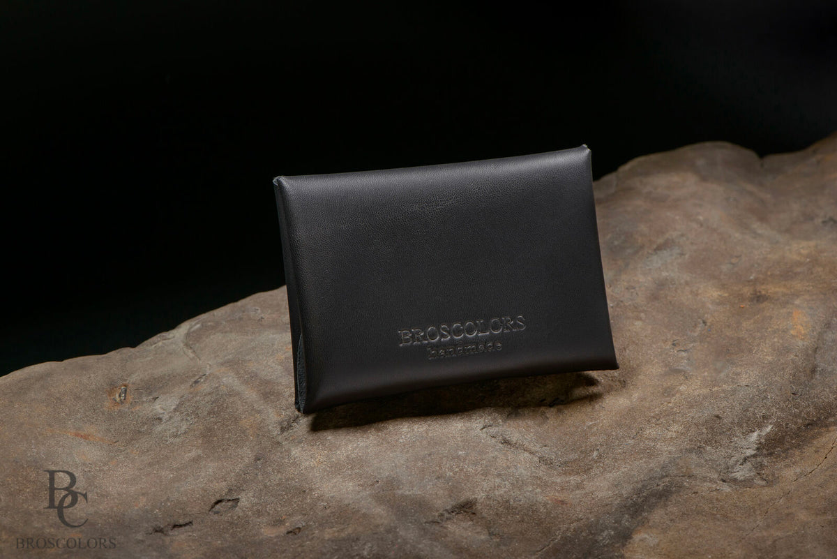 Minimalist Origami Wallet, Customized Black Leather Wallet