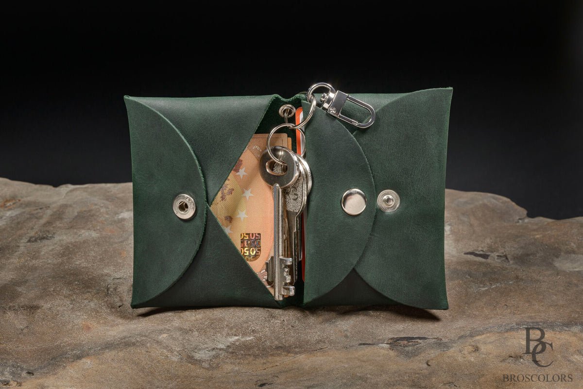 Minimalist Origami Leather Wallet, Customized Leather Unisex Wallet