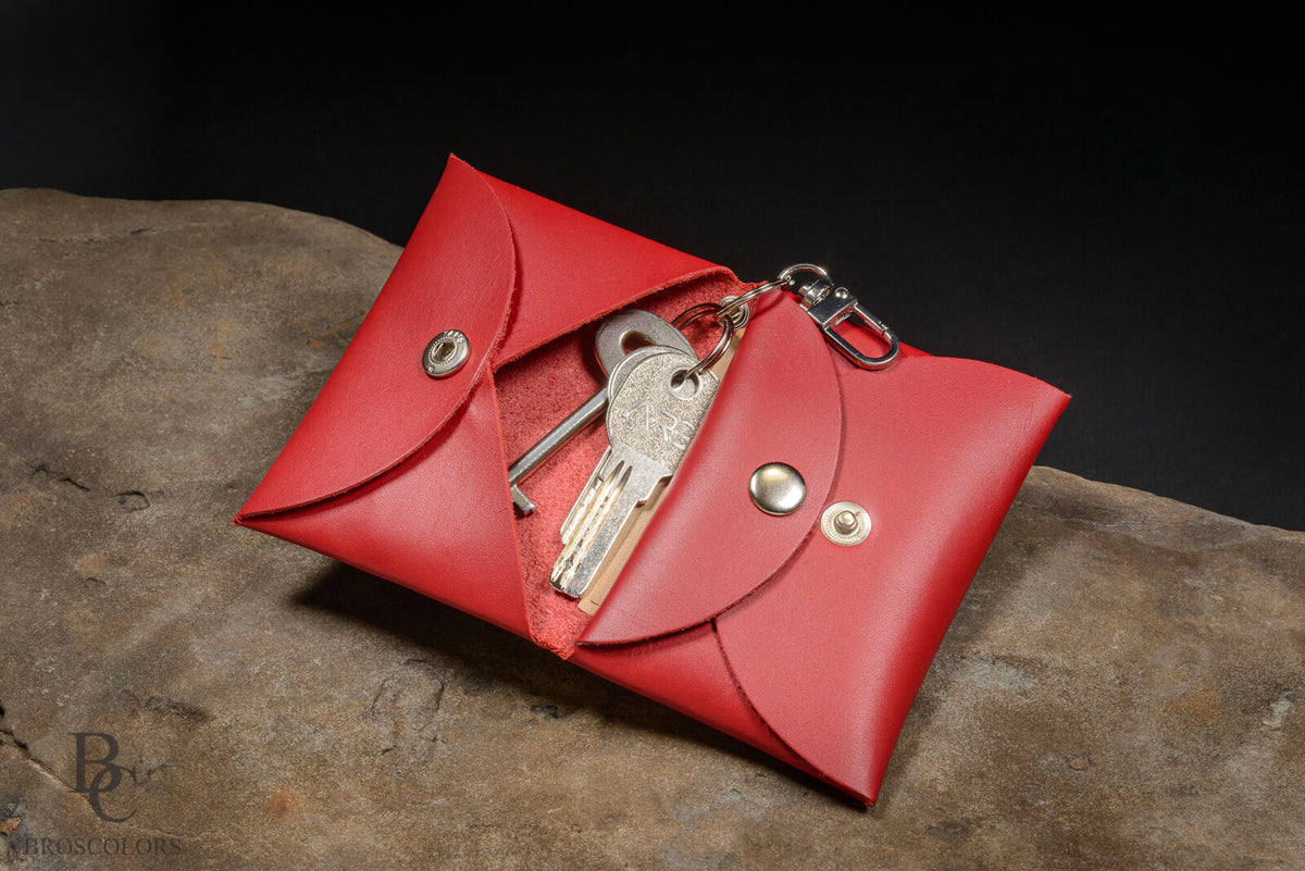 Minimalist Origami Leather Wallet, Red Leather Wallet Customized, Unisex Wallet