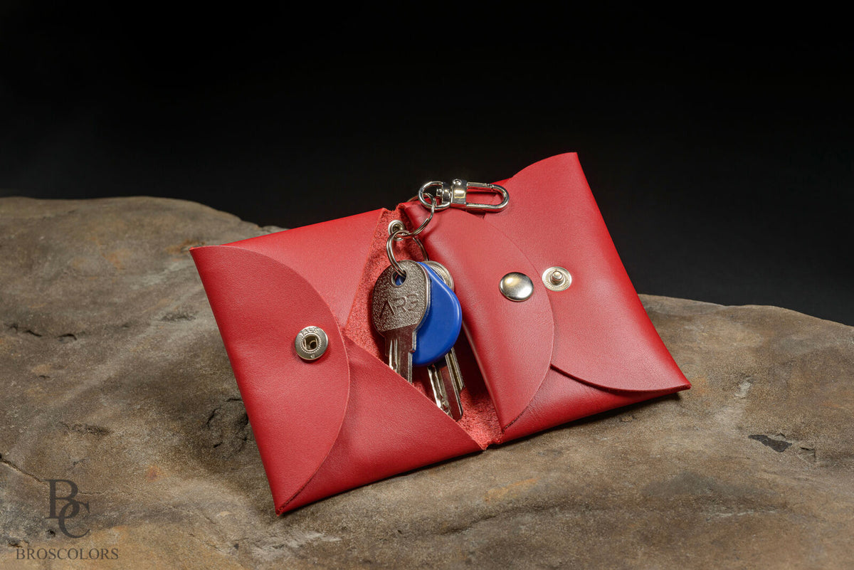 Minimalist Origami Leather Wallet, Red Leather Wallet Customized, Unisex Wallet