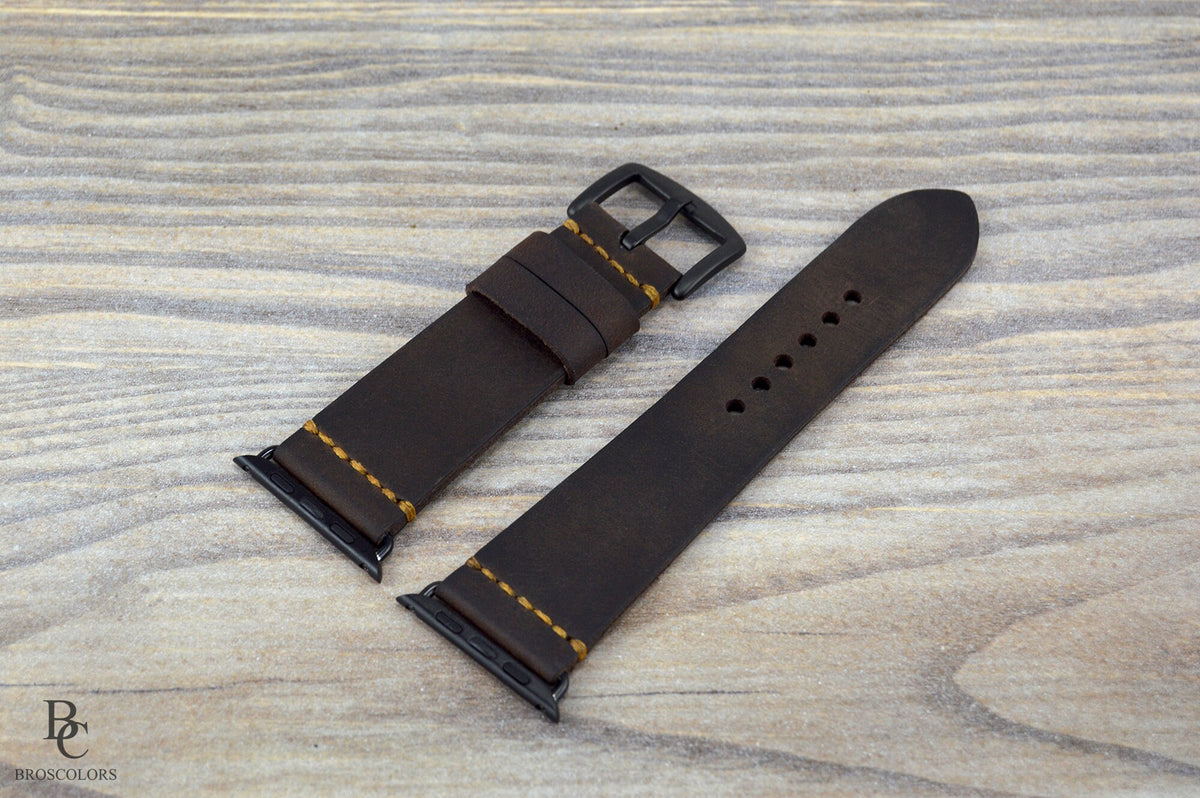 Antique Brown Apple Watch Leather Strap