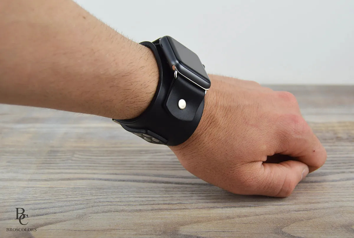 Apple Watch Leather Cuff Band - Apple Rock