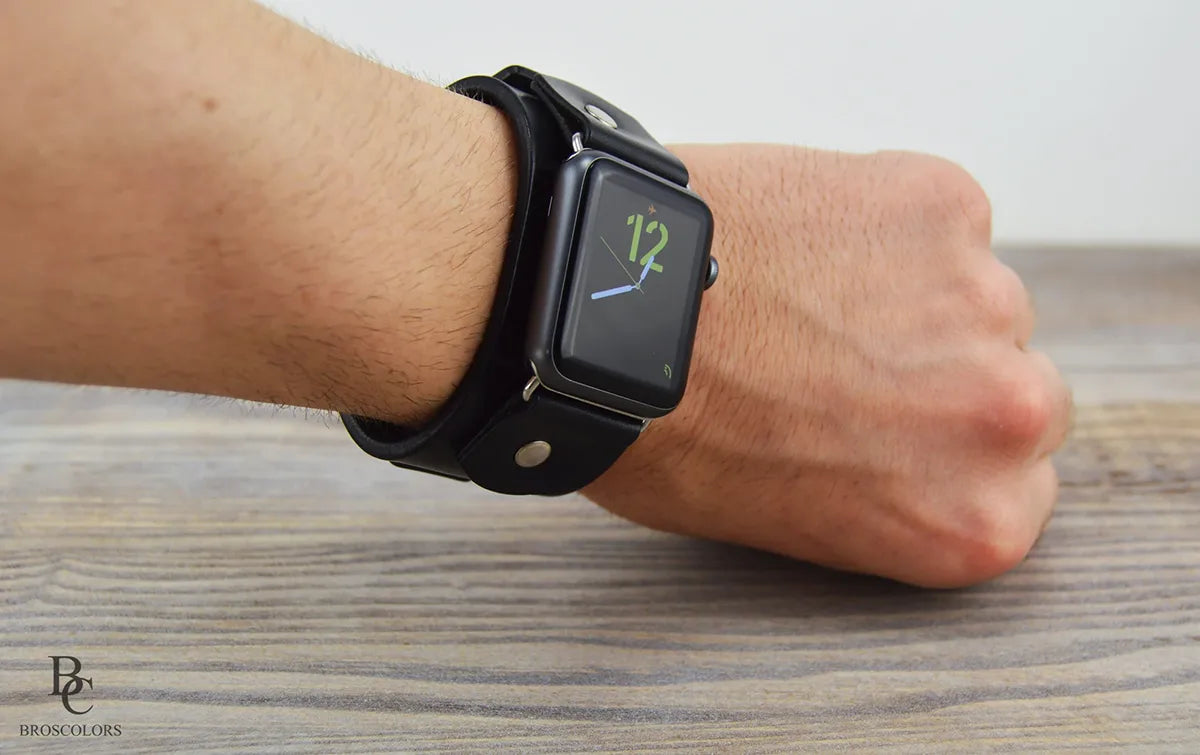 Apple Watch Leather Cuff Band - Apple Rock
