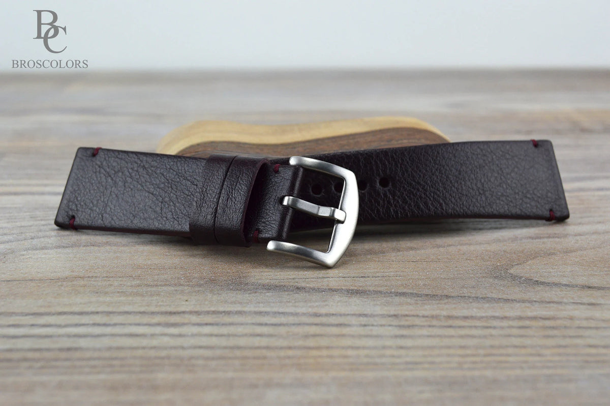 Bordeaux Leather Watch Strap