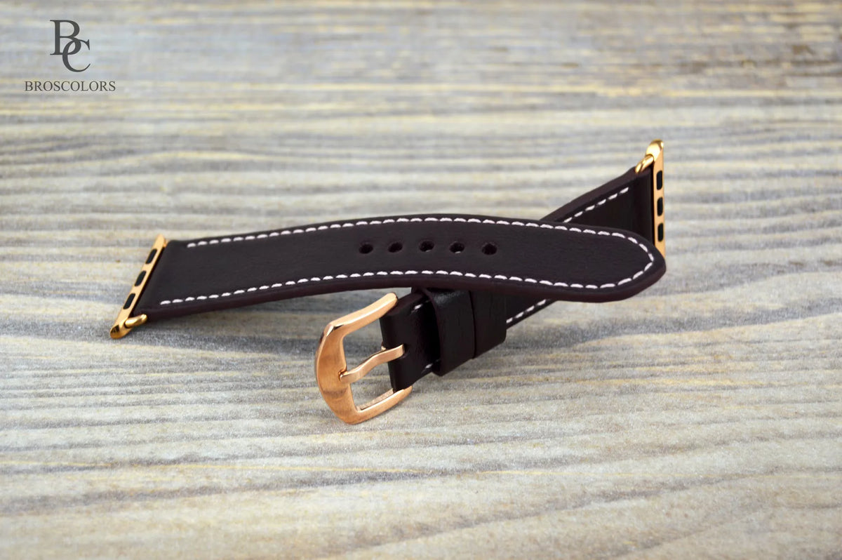 Classic Brown Leather Apple Watch Strap - Smart Elegant