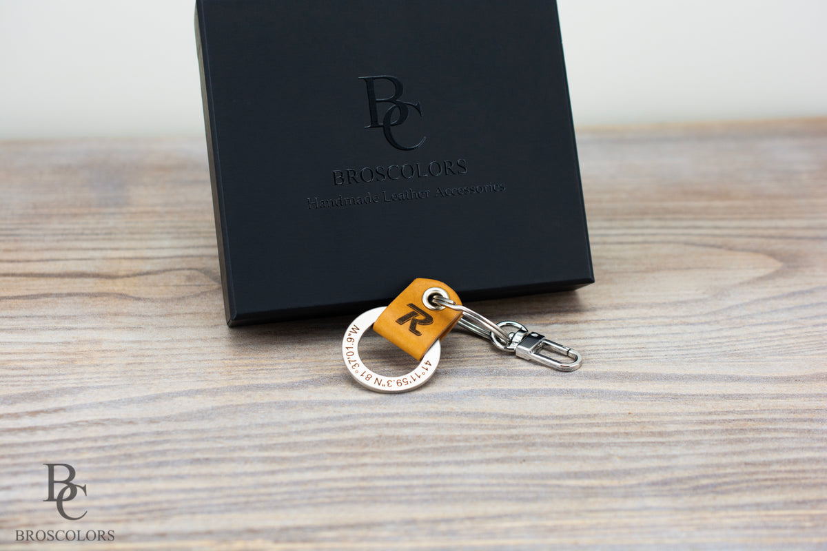 Leather & Steel  Keychain