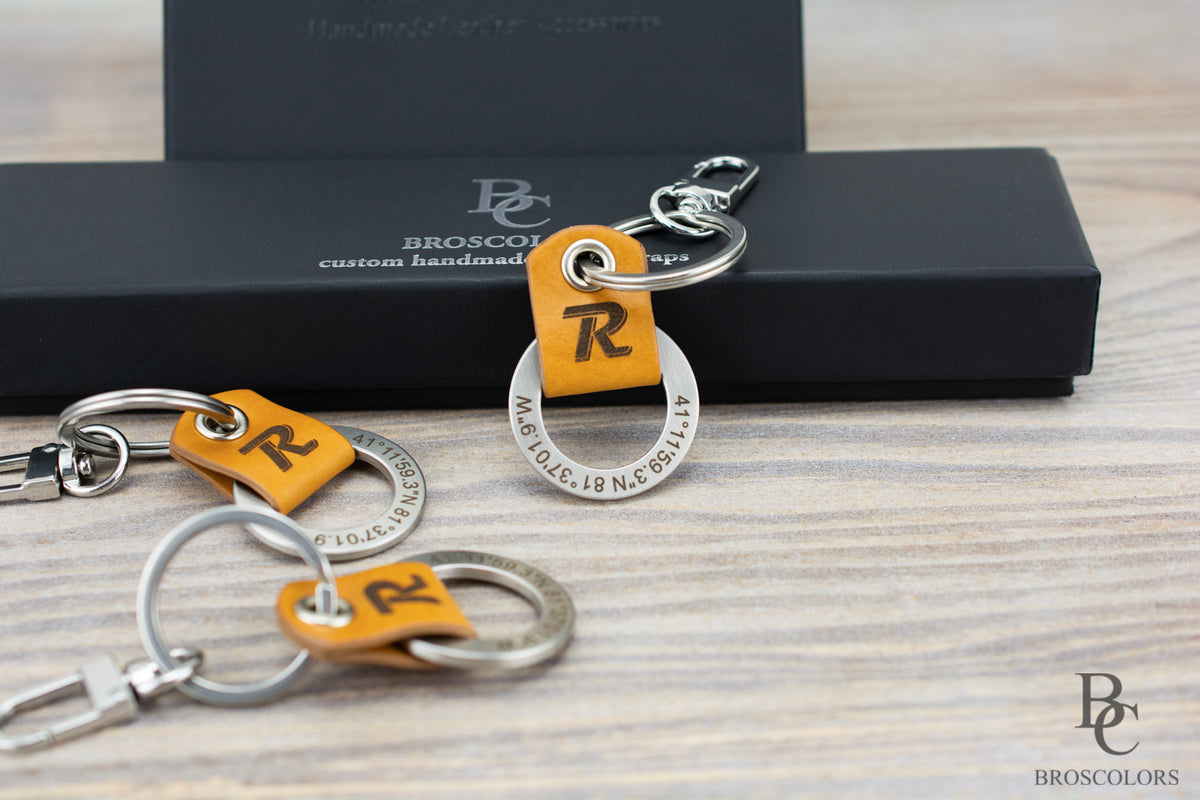 Leather & Steel  Keychain