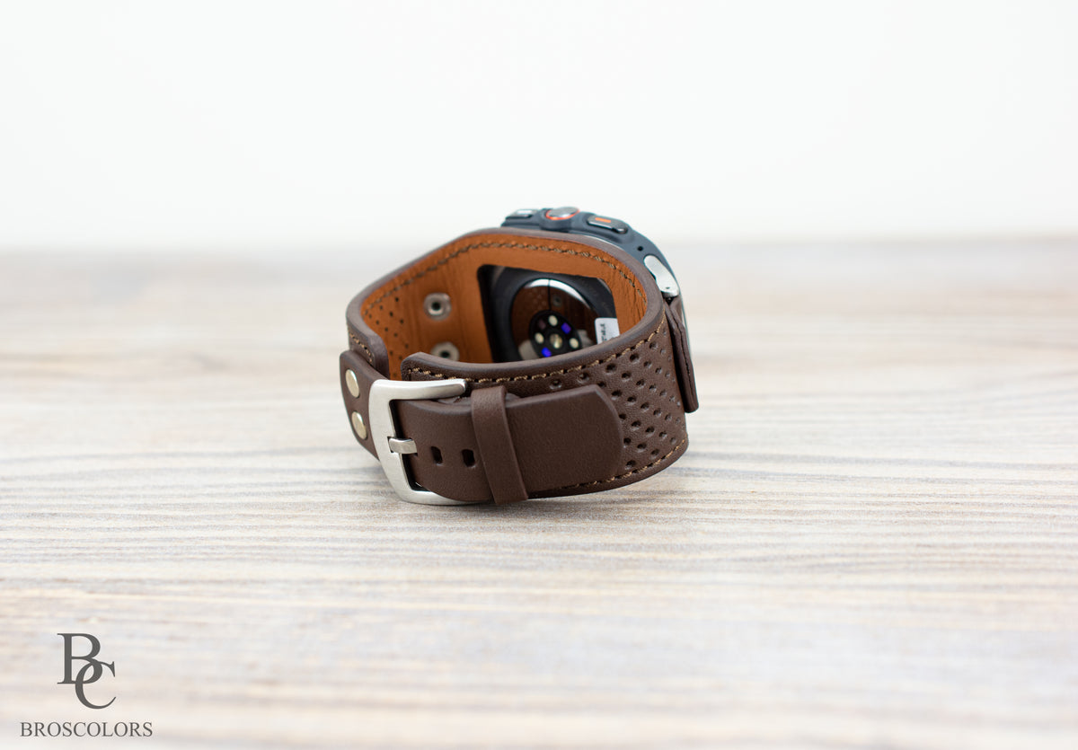 Brown Leather Cuff Band for Samsung Galaxy Ultra 47mm / Galaxy 8 Classic