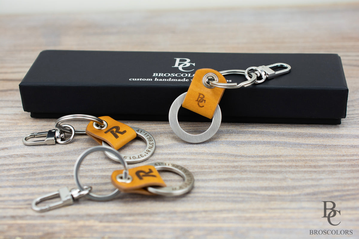 Leather & Steel  Keychain