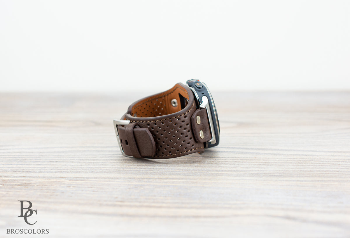 Brown Leather Cuff Band for Samsung Galaxy Ultra 47mm / Galaxy 8 Classic