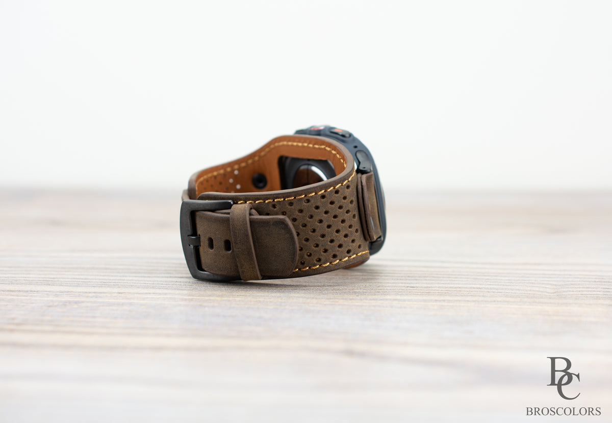 Brown Leather Cuff Band for Samsung Galaxy Ultra 47mm / Galaxy 8 Classic