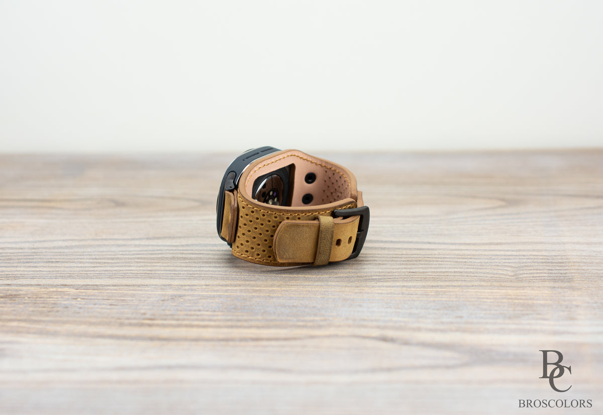 Brown Leather Cuff Band for Samsung Galaxy Ultra 47mm / Galaxy 8 Classic