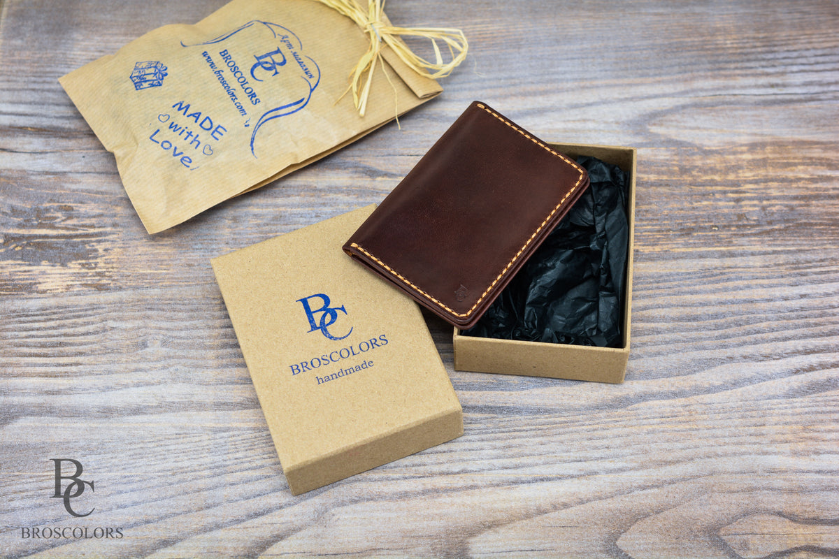Slim Black&Gold Leather Card Holder