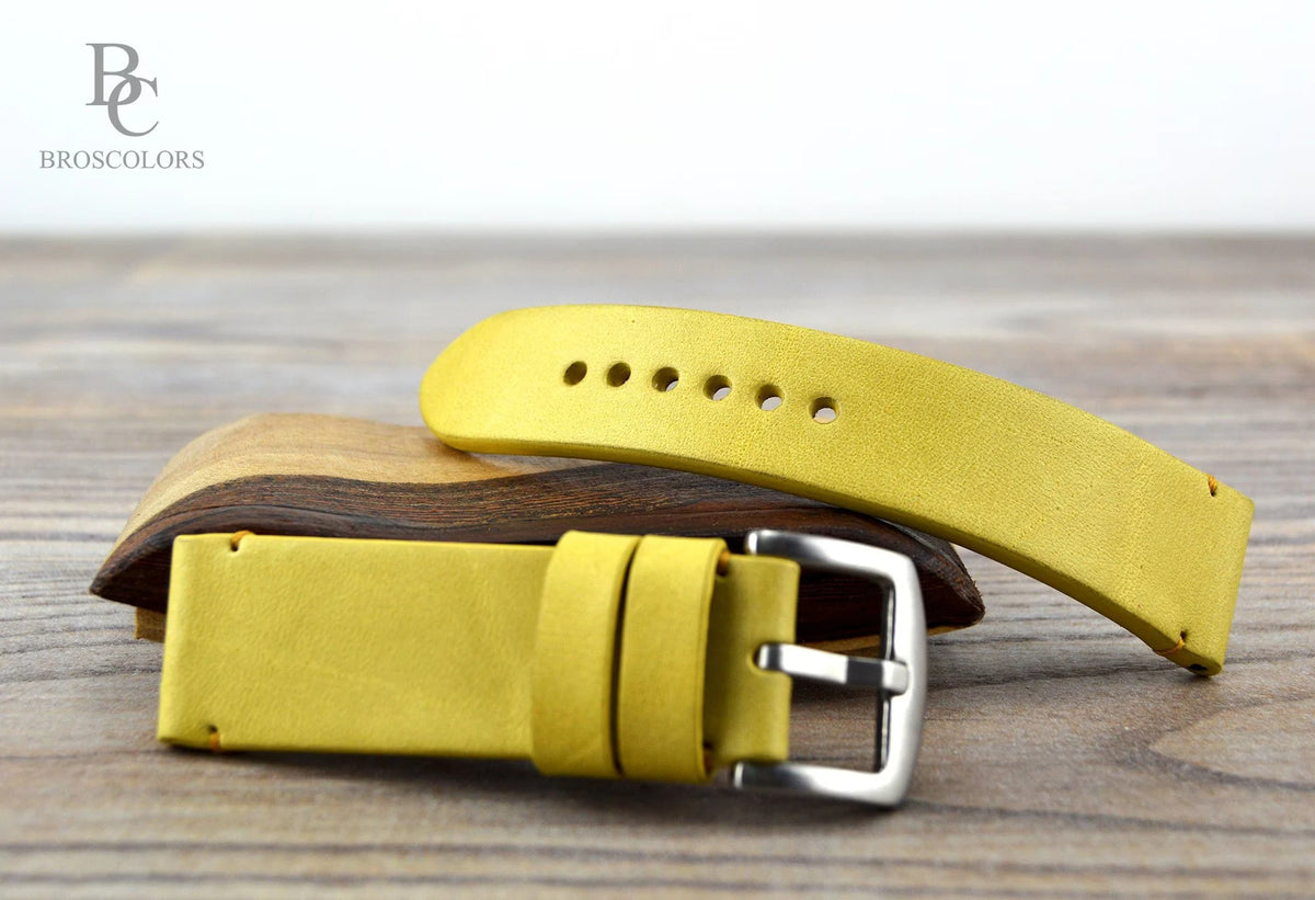 Mustard Yellow Leather Watch Strap