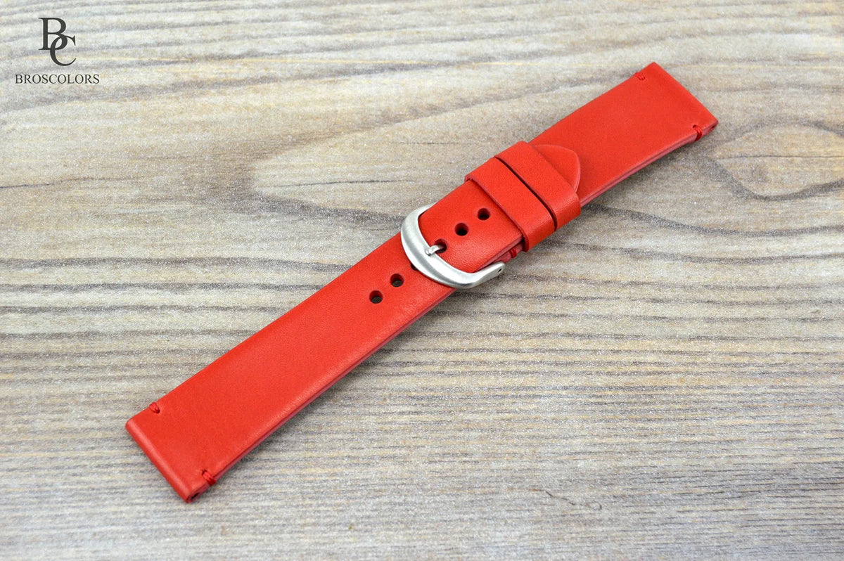 Red Leather Watch Strap - 16 - 24mm