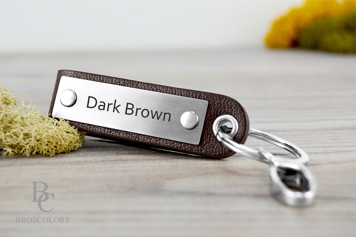 Men's Personalized Leather Keychain