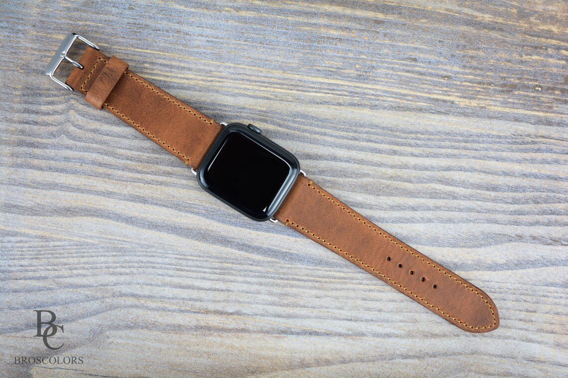 Apple Watch Leather Watch Strap - Cognac Brown