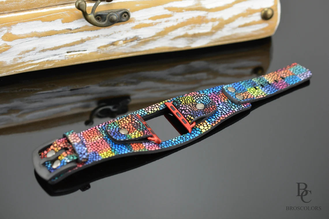 Colorful Leather Apple Watch Band