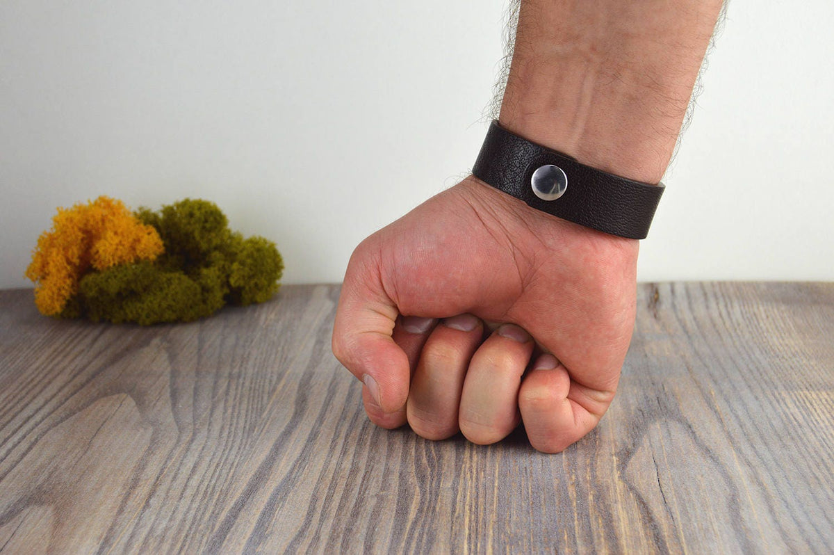 Leather & Steel Bracelet, Best Men's Bracelet, Leather Cuff, Men's leather jewelry, Style Men's bracelet, Black and Brown Men Cuff, SALE