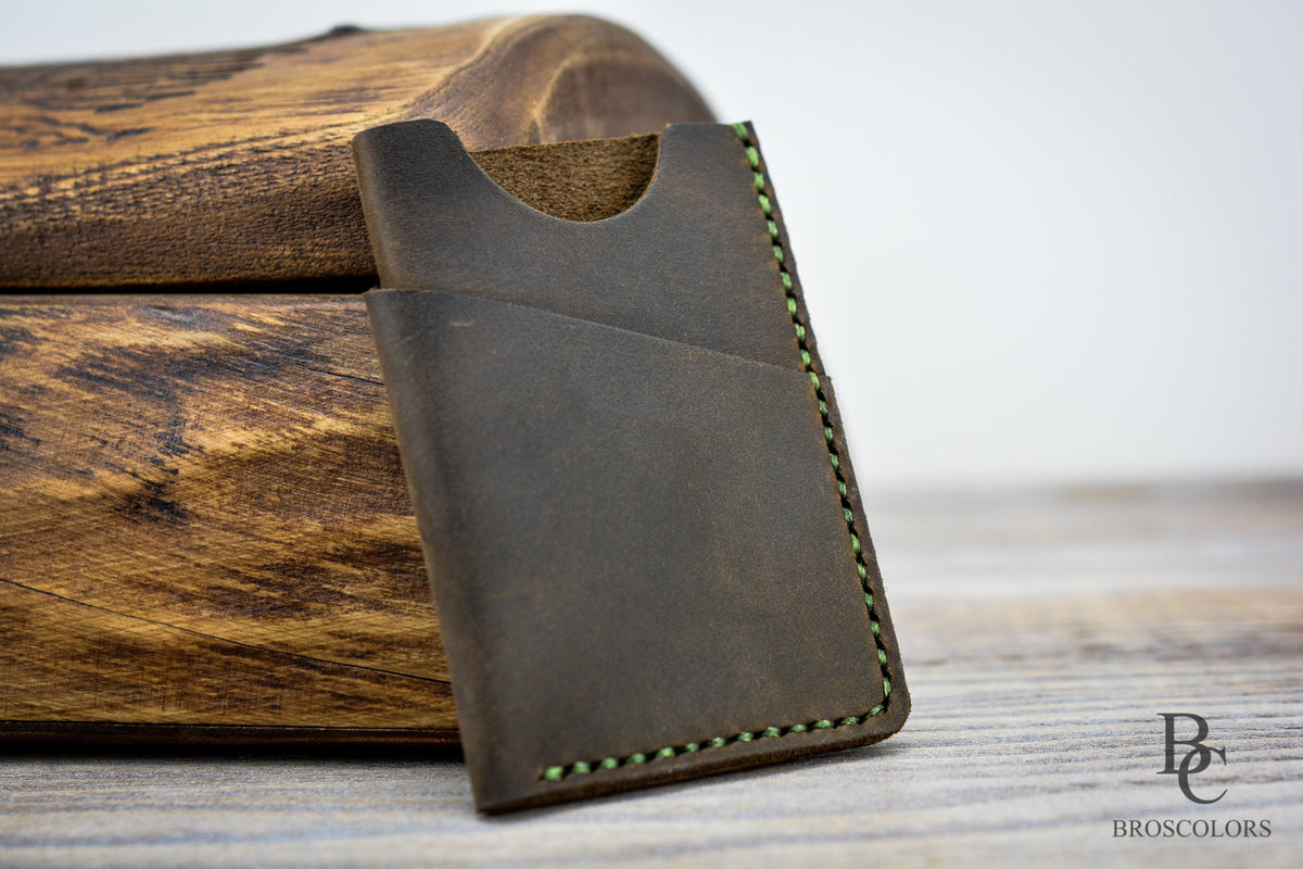 Handmade Front pocket wallet - Slim card holder wallet
